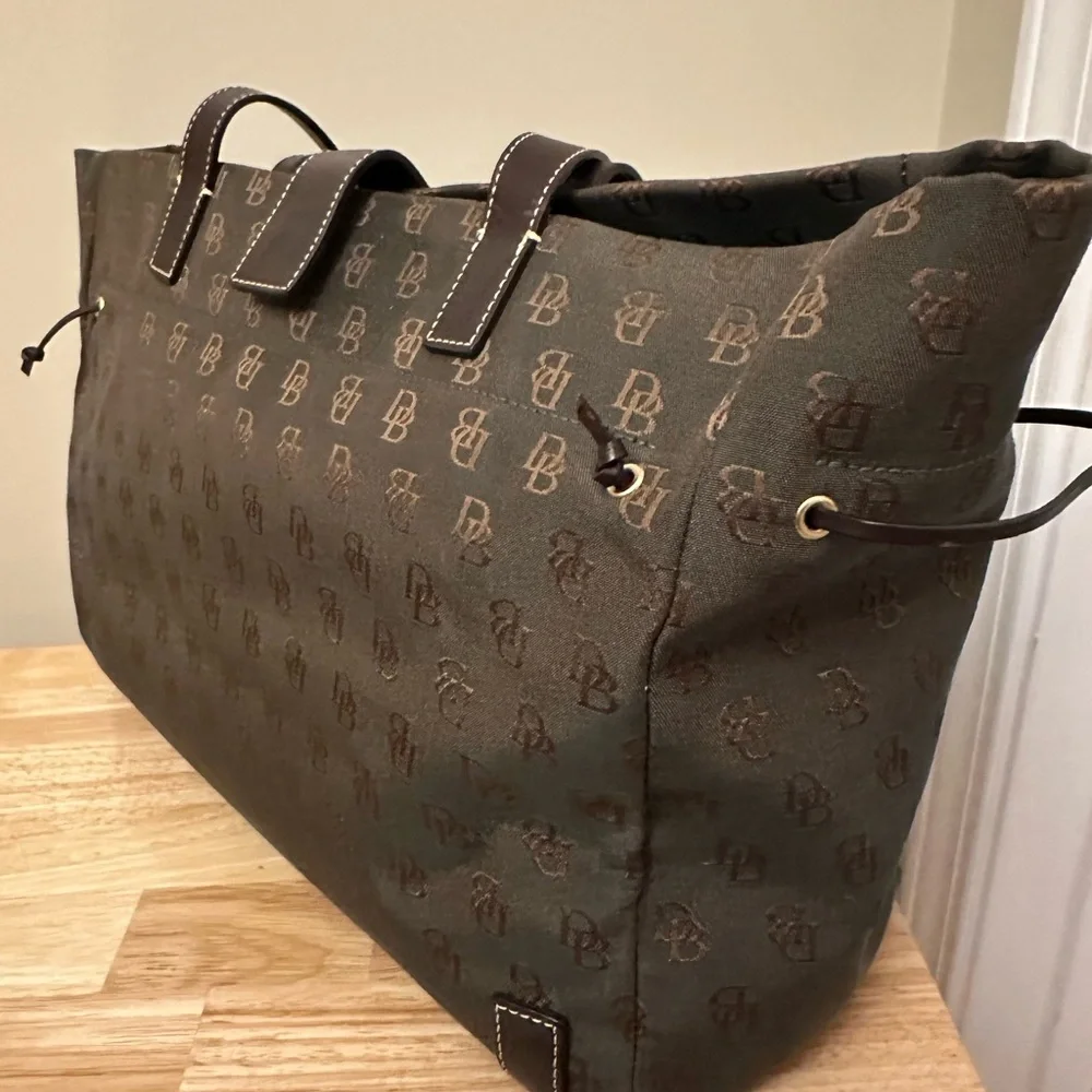 Dooney & Bourke Olive and Brown Monogram Tote/Laptop/Computer Bag/Tote